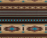 Southwestern Stripes Brown Turquoise Aztec Cotton Fabric Print by Yard D... - $11.95