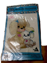 Vintage Precious Moments Iron-On Transfer Design - Puppy Love &amp; Girl with Kitten - £17.44 GBP