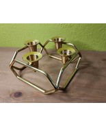 Mid Century Modern Solid Brass Retro Geometric Candlelabra 4 Candlestick... - $51.61 CAD