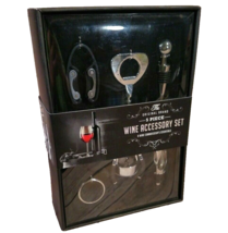 5-Piece Wine Set Opener Corkscrew Topper Cutter Pourer Kit Tool Accessory Gift - £10.27 GBP