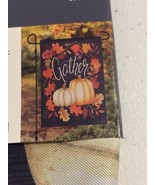 Gather Fall Garden Flag Size: 12.5” X 18” Pumpkins And Leaves Flag Only NEW - $169.35 MXN
