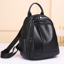Korean Ladies  Leather Backpack Real hide Female Bag High Quality Woman Black Ba - £115.89 GBP