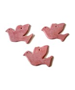 3Pc Ceramic Dove Ornament, Pink Christmas Wall Hanging Birds, Peace Home... - £52.20 GBP