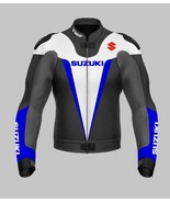  Men,s Suzuki GSXR Blue/Black/White Leather Motorcycle Jacket CE-APROVED... - $2,606.99 MXN+