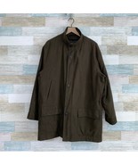 Jos A Bank Flannel Lined Overcoat Brown Faux Suede Field Casual Mens Large - $98.99