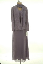 Nwt $279 Alex Evenings 3 Piece Formal Ocassion Gown, Jacket &amp; Scarf Size 10 - £116.67 GBP