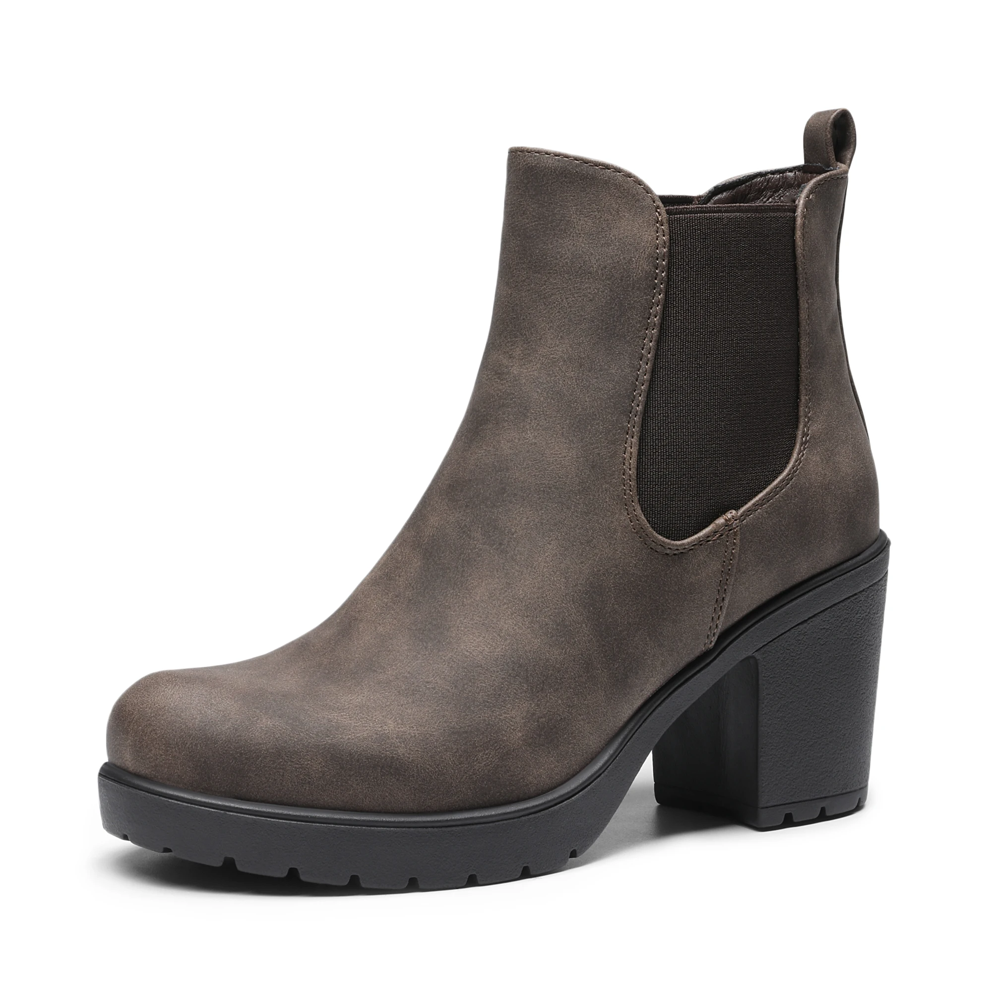 Dream Pairs Womens Ankle Boots Round Toe  Black Leather Chelsea Boots  Autumn  T - £219.46 GBP