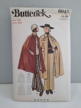 FAB! VTG 70&#39;s Era Butterick 6043 Size 18 Cape w/ Collar &amp; Straight Legge... - £19.74 GBP