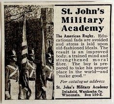 1916 St John&#39;s Military Academy Advertisement School American Rugby DWMYC4 - €17,30 EUR