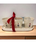 Rae Dunn WINTER MAGIC MISCHIEF &amp; MERRY GNOMES Set of 3 Pots Planters w/T... - $37.82