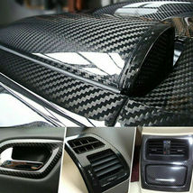 Carbon Fiber Vinyl Film Car Interior Wrap Stickers Auto Parts Accessories 12x60&quot; - £24.78 GBP