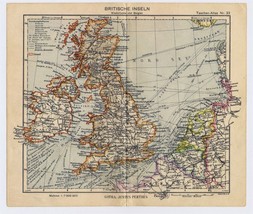 1943 Vintage Wwii Map Of Great Britain United Kingdom Scotland Ireland - £13.43 GBP