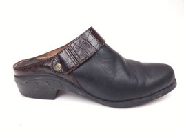 Ariat Women&#39;s Sz 7.5 M Mule  Slip-On Leather Round Toe Slide Western Black Shoes - £23.47 GBP
