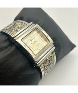 Vintage Geneva Platinum Stainless Steel Women’s Cuff Watch Working New B... - $33.88 CAD