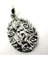 Embossed  girl image inscribed 925 sterling silver pendant - £52.05 GBP