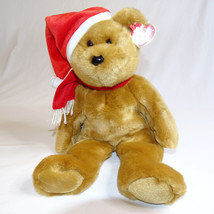 TY Holiday Teddy The Brown BEAR BEANIE BUDDY Christmas Decoration PRISTI... - $10.69