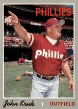 1992 Baseball Cards Magazine &#39;70 Topps Replicas #40 John Kruk Phillies - £2.79 GBP