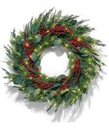  Christmas Wreaths for Front Door, 24 Inch Eucalyptus &amp; Cypress Greenery... - $59.99