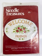 Vintage Needle Treasures &quot;Welcome Friends&quot; Strawberries Crewel 21&quot;x14&quot;#0... - $17.41