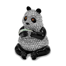 Bejeweled Panda with Leaf Trinket Box - $134.99