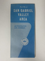 Vintage Aaa Automobile 1992 San Gabriel Valley Area Los Angeles City Street Map - £20.21 GBP