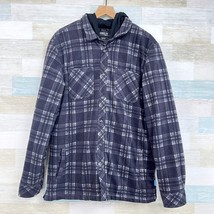 O&#39;Neill Super Fleece Insulated Shirt Jacket Gray Plaid Hooded Winter Mens XL - £35.60 GBP