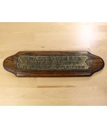 Brass Railroad Train Plaque Passengers Are Not Allowed To Stand On Platf... - £70.81 GBP