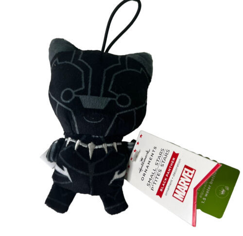 Primary image for Hallmark Ornaments  Decorations Marvel Small Stars Black Panther 5" Plush NWT