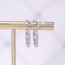 s925 Trendy D color VVS1 Moissanite Hoop Earring for Women Fine Jewelry diamond  - £74.74 GBP