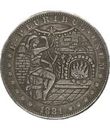 Medalla de fantasía grabada única con escena de Navidad - Edición 1881 - $18.66 CAD