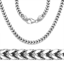 14K White Gold Plated 925 Sterling Silver Box Franco Italy Chain Necklace 3-7mm - $55.93
