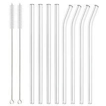 10 pcs Metal Drinking Straws Stainless Steel Drinks Straw Cleaner Reusable Bar - £13.32 GBP+