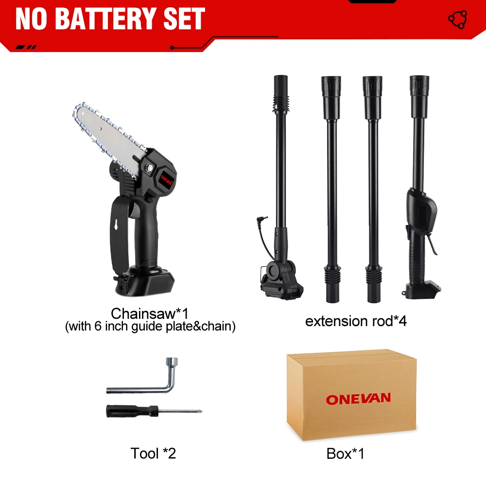 ONEVAN 3500W Telescoping Pole Electric Chainsaw 2.25m Cordless Garden Tr... - $343.64