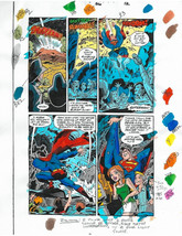 Original 1999 Superman Adventures 36 color guide art page:DC Comics Colo... - $64.51