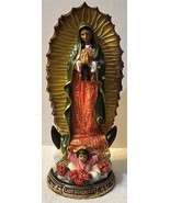 LADY GUADALUPE VIRGIN MARY PRAY ROSE FLOWER ANGEL RELIGIOUS FIGURINE  - £31.48 GBP