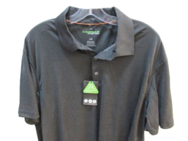 Haggar In Motion Polo Golf Shirt Medium Black white Short Sleeve Men&#39;s - $16.82