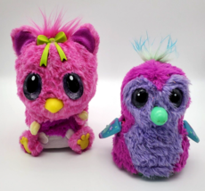 Hatchimals Pair Interactive Toys Tested Includes Batteries Pink Purple Lights - £9.56 GBP
