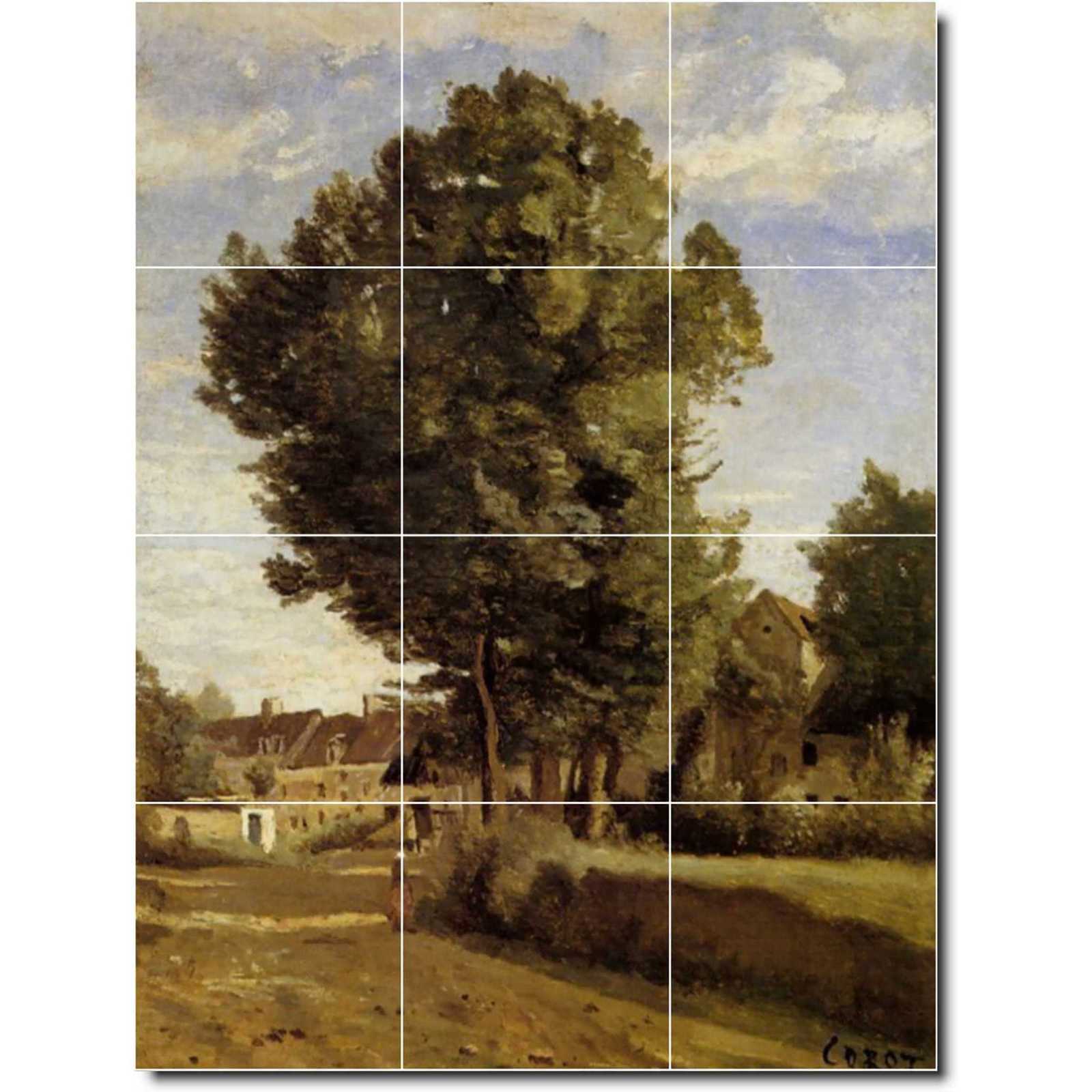 Corot jean a village near beauvais