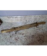 Vintage Hand-Ingraved Sheath/Handles Knife/Fork India Brass Carving Set ... - $39.19