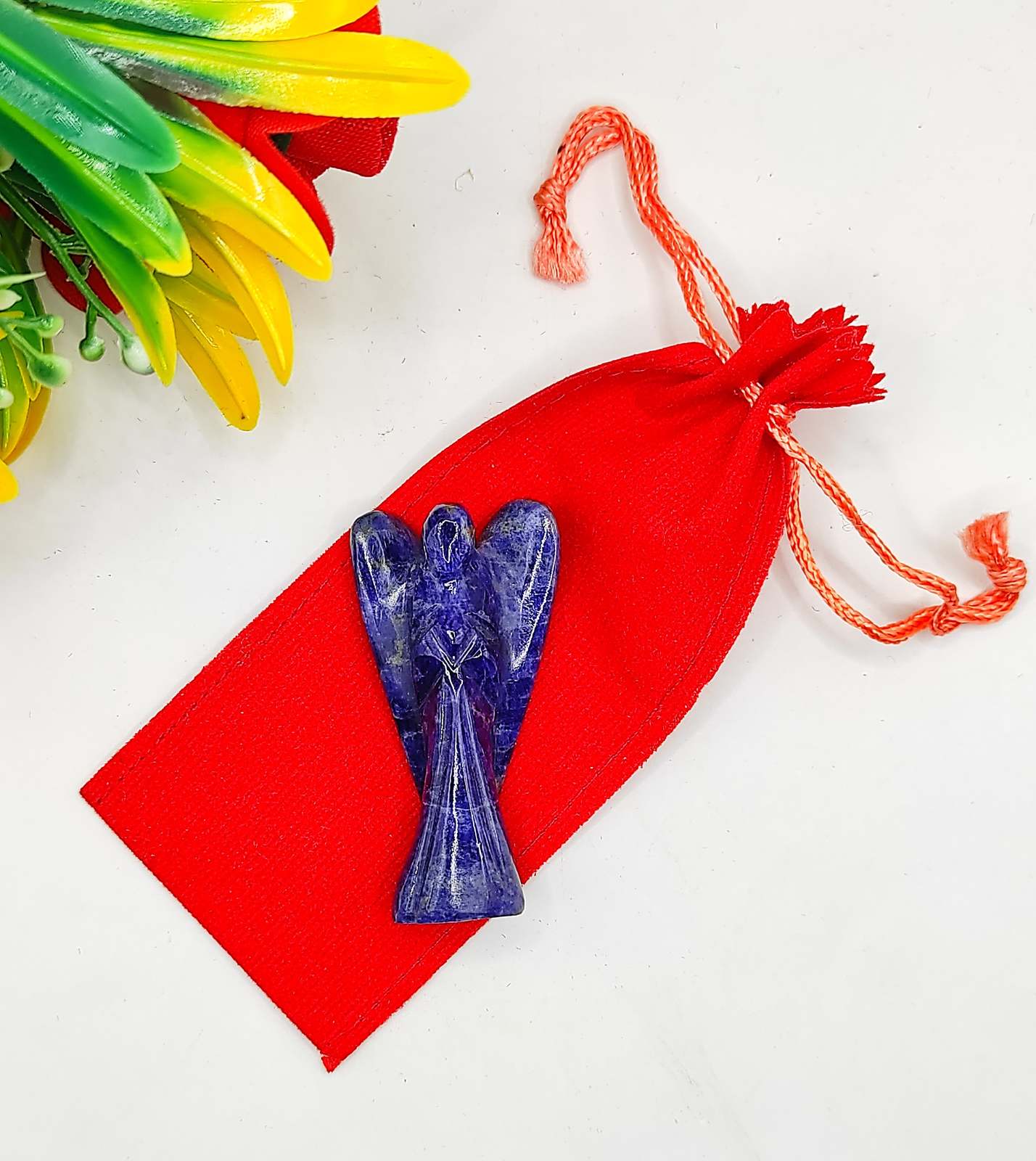 Blue Sodalite Angel 2 Inches, Guardian Angels-Pack Of 1 with Velvet Pouch - $45.00