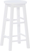 Linon Zeke White 24&quot; Counter Stool With Round Seat. - £47.93 GBP