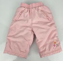Vtg Gmboree &#39;01 Winter Sparkle Pink baby girl snowpants pants 0-3-6 flowers - $19.79