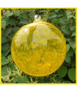 Hanging Glass Ball 8&quot; Diameter Yellow Specks Friendship Ball (1) #31 - $653.08 MXN