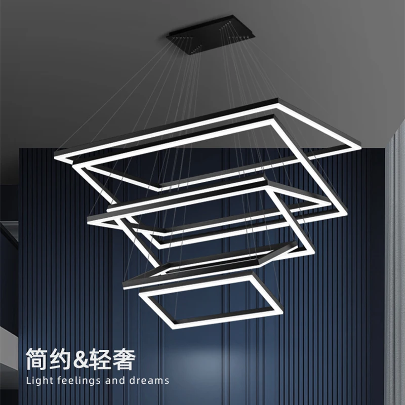  minimalist led duplex staircase light atmospheric rectangular dining room light nordic thumb200