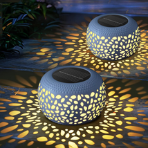 Solar Lantern Garden Patio Decor: 2 Pack White Solar Lanterns Outdoor Waterproof - £42.88 GBP