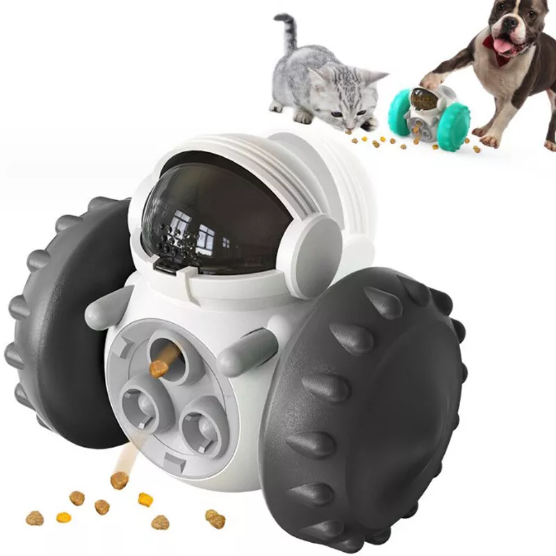 Pet Dog Cat Tumbler Treat Robot Feeder Food Dispenser Interactive Puzzle Toys - £15.62 GBP