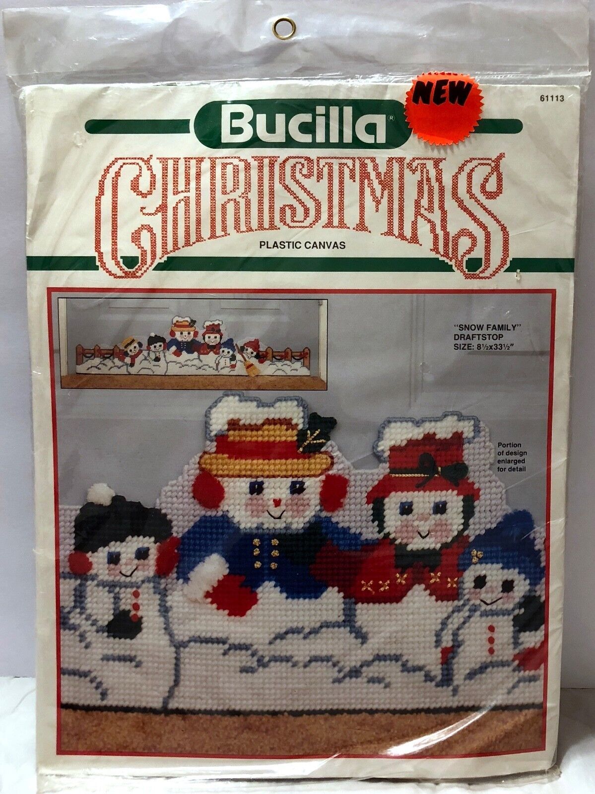 Primary image for VTG NIP Bucilla Christmas Snow Family Draftstop 8.5" x 33.5" #61113 Snowman