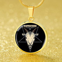 Capricorn Astrological Zodiac Sign Necklace Stainless Steel or 18k Gold 18-22&quot; - £34.12 GBP+