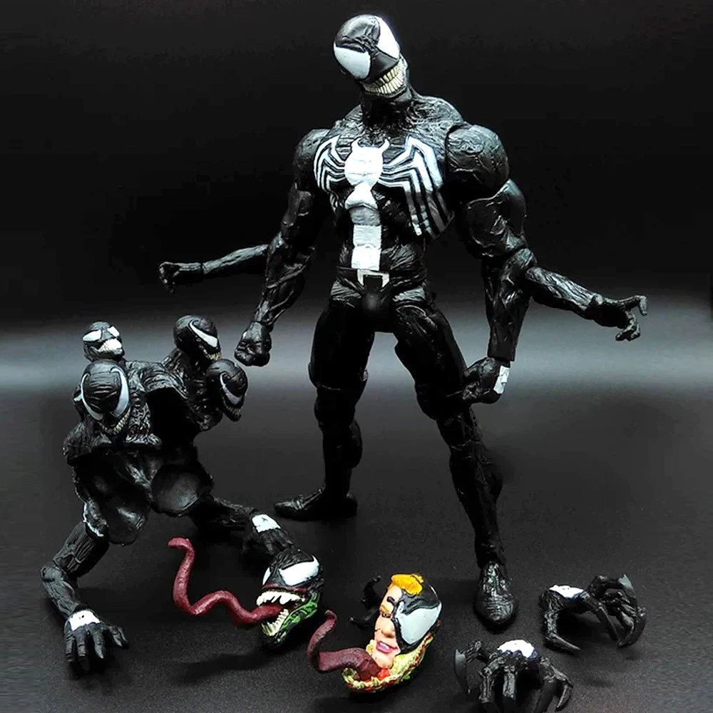New Marvel Spider-Man Movie Anime MultiHead Replaceable Venom Character Figure - $38.32
