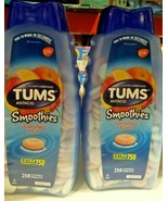 2PACK TUMS SMOOTHIES ANTACID ASSORTED FRUIT 250 CHEWABLE TABLETS EXTRA S... - £40.49 GBP
